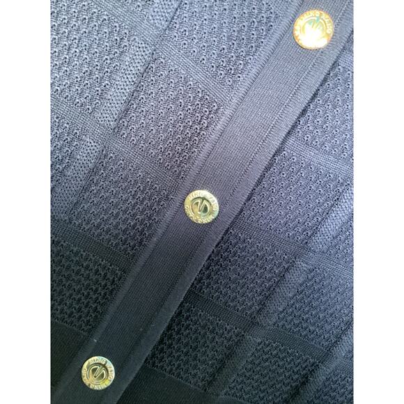 Ming Wang Women's Long Sleeve Knit Windowpane Button Front Jacket Blue Size XL - Picture 4 of 9